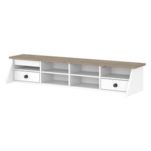 Pemberly Row Desktop Organizer in Shiplap Gray / White - Engineered Wood