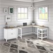 Pemberly Row 60W L Shaped Computer Desk with Lateral File Cabinet