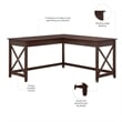 Pemberly Row L Shaped Contemporary Engineered Wood Desk in Cherry