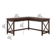 Pemberly Row L Shaped Contemporary Engineered Wood Desk in Cherry