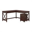 Pemberly Row 60W L Shaped Desk with 2 Drawer Mobile File Cabinet