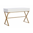 Pemberly Row Modern / Contemporary Two Drawer Metal Desk in White