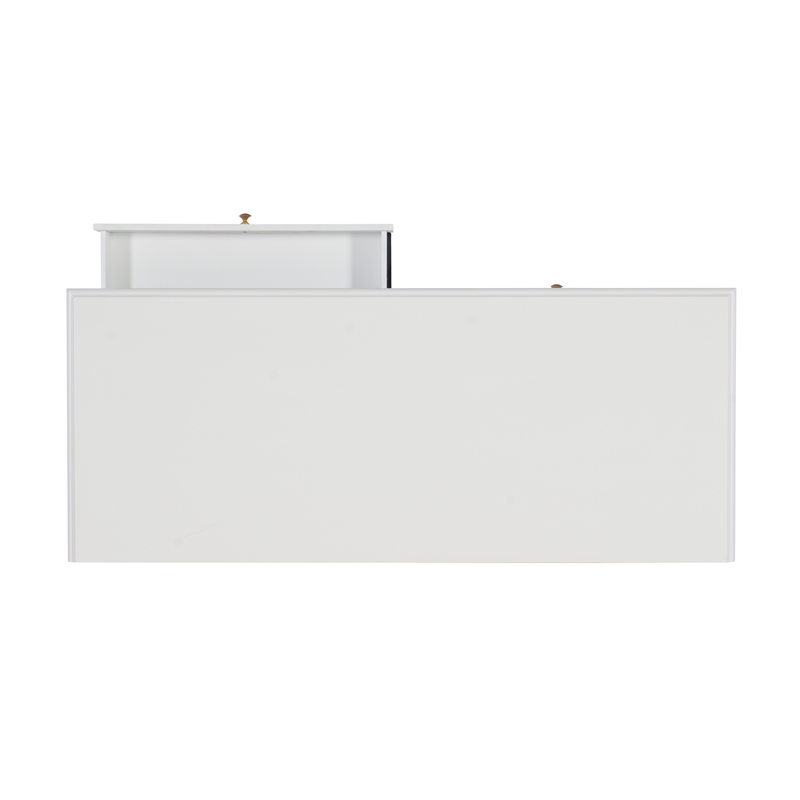 Pemberly Row Modern / Contemporary Two Drawer Metal Desk in White