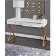 Pemberly Row Modern / Contemporary Two Drawer Metal Desk in White