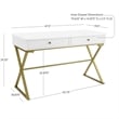 Pemberly Row Modern / Contemporary Two Drawer Metal Desk in White