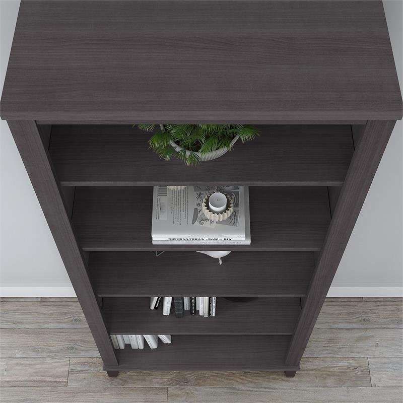 Pemberly Row 5 Shelf Bookcase in Storm Gray - Engineered Wood