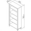 Pemberly Row 5 Shelf Bookcase in Storm Gray - Engineered Wood