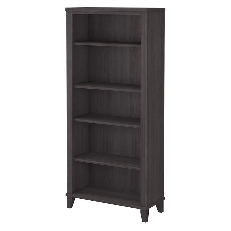 Pemberly Row 5 Shelf Bookcase in Storm Gray - Engineered Wood