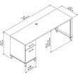 Pemberly Row Contemporary 72W Office Desk with Drawers in Storm Gray