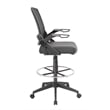Pemberly Row Contemporary Sit-Stand Adjustable Mesh Chair with Flip Arms