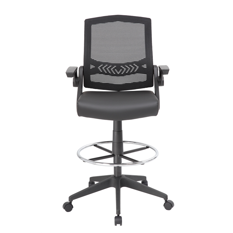 Pemberly Row Contemporary Sit-Stand Adjustable Mesh Chair with Flip Arms