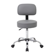 Pemberly Row Contemporary Medical Lab Rolling Stool with Back