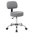 Pemberly Row Contemporary Medical Lab Rolling Stool with Back