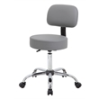 Pemberly Row Contemporary Medical Lab Rolling Stool with Back