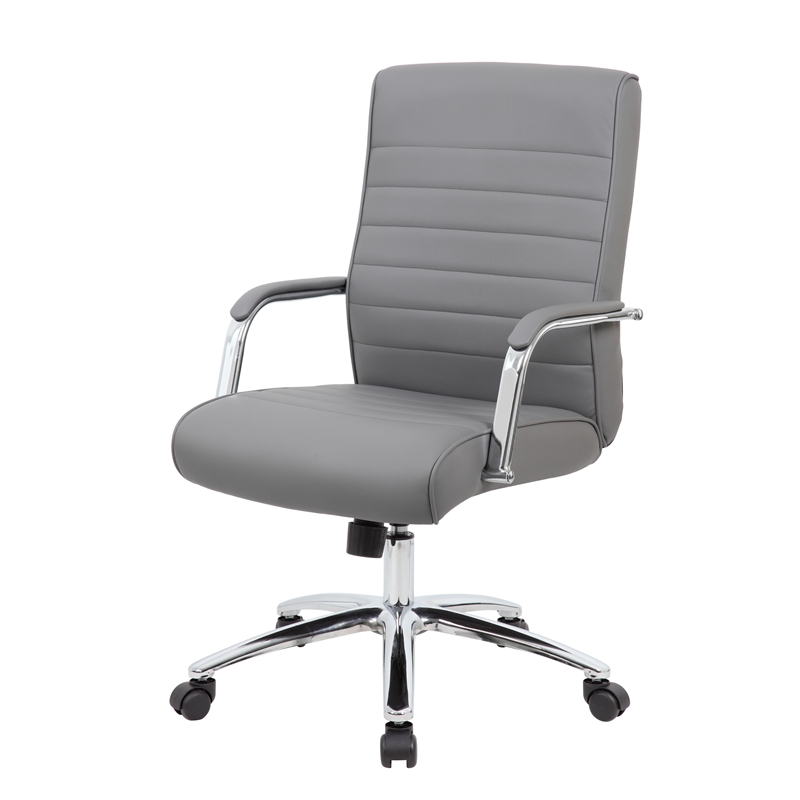 Pemberly Row Contemporary Modern Executive Conference Chair in Grey