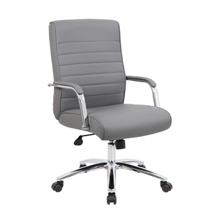 Pemberly Row Contemporary Modern Executive Conference Chair in Grey
