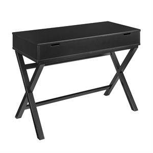 Pemberly Row Contemporary Lift Top Stand Up Wood Desk in Black