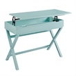 Pemberly Row Contemporary Lift Top Stand Up Wood Desk in Turquoise Blue