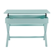 Pemberly Row Contemporary Lift Top Stand Up Wood Desk in Turquoise Blue