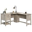 Pemberly Row Engineered Wood L-Shaped Desk in Chalked Chestnut