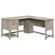 Pemberly Row Engineered Wood L-Shaped Desk in Chalked Chestnut