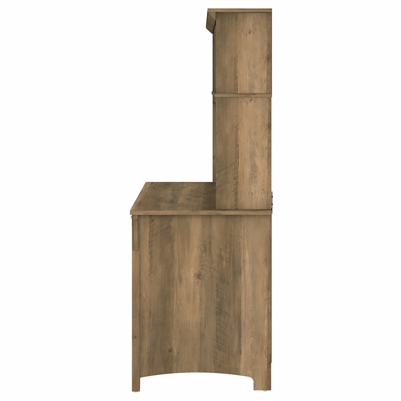 Pemberly Row Small Computer Desk with Hutch in Reclaimed Pine