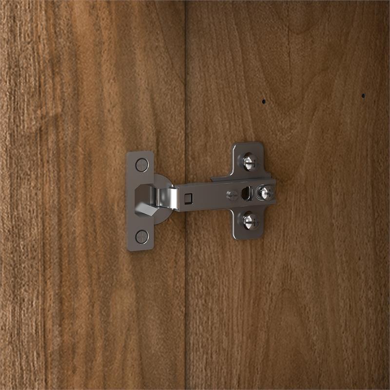 Pemberly Row 72W L Shaped Desk with Storage in Fresh Walnut - Engineered Wood