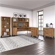 Pemberly Row 72W L Desk with Hutch and Storage in Fresh Walnut - Engineered Wood