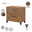 Pemberly Row 72W L Desk with Hutch and Storage in Fresh Walnut - Engineered Wood