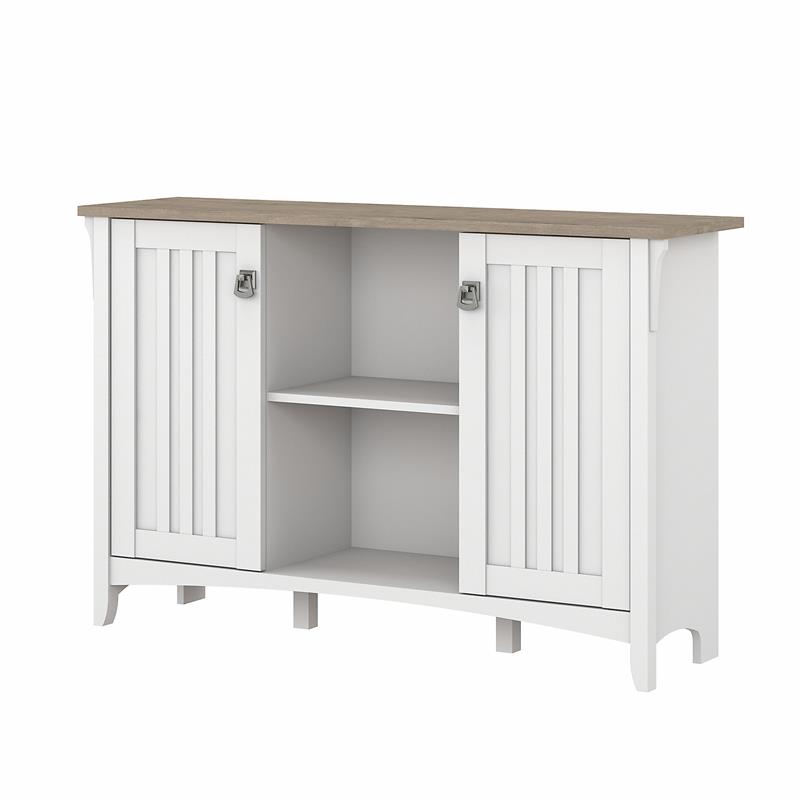 Pemberly Row Engineered Wood Accent Storage Cabinet w/ Doors in White/Shiplap