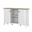 Pemberly Row Engineered Wood Accent Storage Cabinet w/ Doors in White/Shiplap
