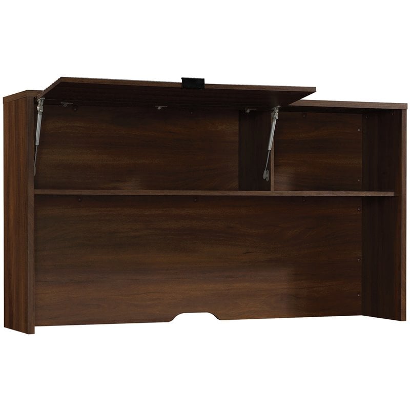 Pemberly Row Contemporary Engineered Wood Desk Hutch in Spiced Mahogany