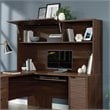 Pemberly Row Contemporary Engineered Wood Desk Hutch in Spiced Mahogany