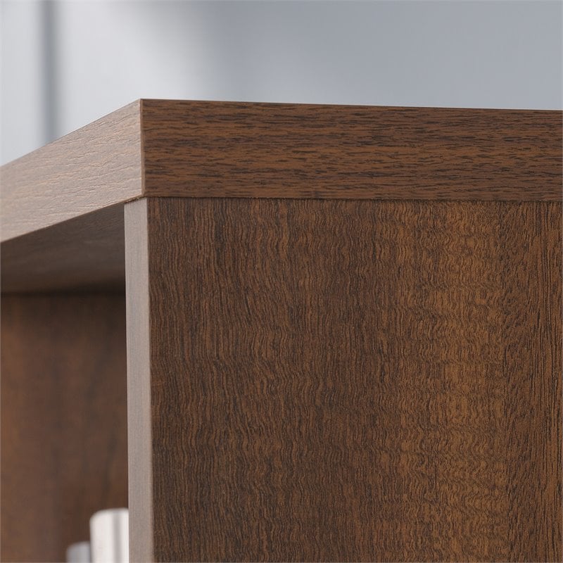 Pemberly Row Contemporary Engineered Wood Desk Hutch in Spiced Mahogany