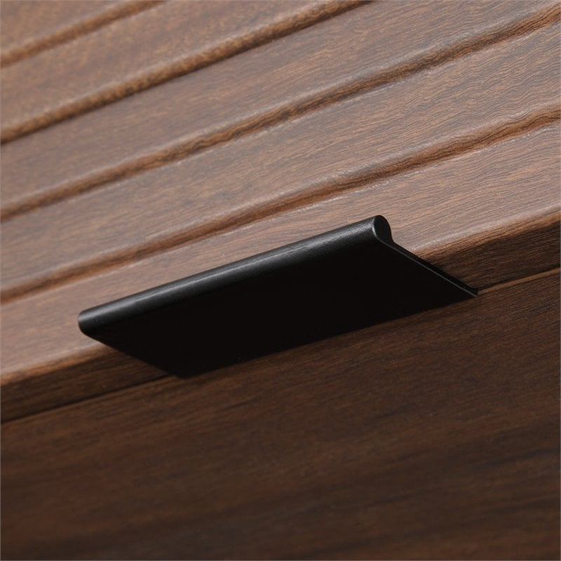 Pemberly Row Contemporary Engineered Wood Desk Hutch in Spiced Mahogany