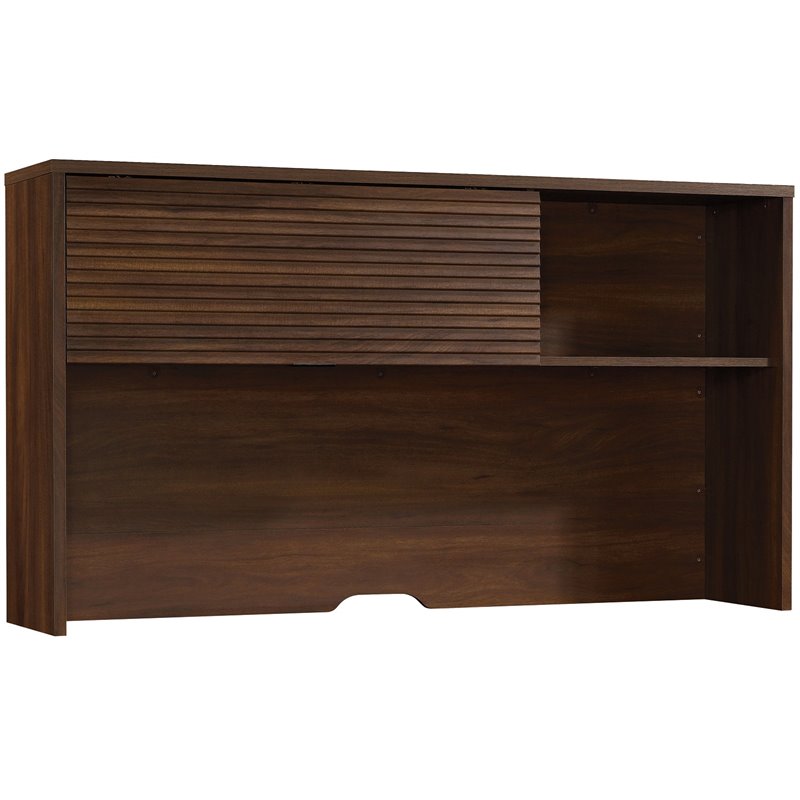 Pemberly Row Contemporary Engineered Wood Desk Hutch in Spiced Mahogany