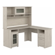 Pemberly Row L Shaped Computer Desk with Hutch in White Oak - Engineered Wood