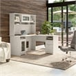 Pemberly Row L Shaped Computer Desk with Hutch in White Oak - Engineered Wood