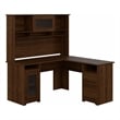 Pemberly Row 60W L Shaped Computer Desk with Hutch in Walnut - Engineered Wood
