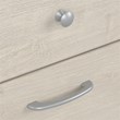 Pemberly Row Engineered Wood L Desk w/ Hutch & File Cabinet in Linen White Oak