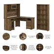 Pemberly Row Engineered Wood L Shaped Desk w/ Hutch & Bookcase in Reclaimed Pine