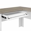 Pemberly Row 60W L Desk with Hutch in Shiplap Gray and White - Engineered Wood