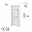 Pemberly Row L Desk with File Cabinet & Bookcase in White/Gray - Engineered Wood