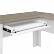 Pemberly Row L Desk and Storage File Cabinet in White and Gray - Engineered Wood