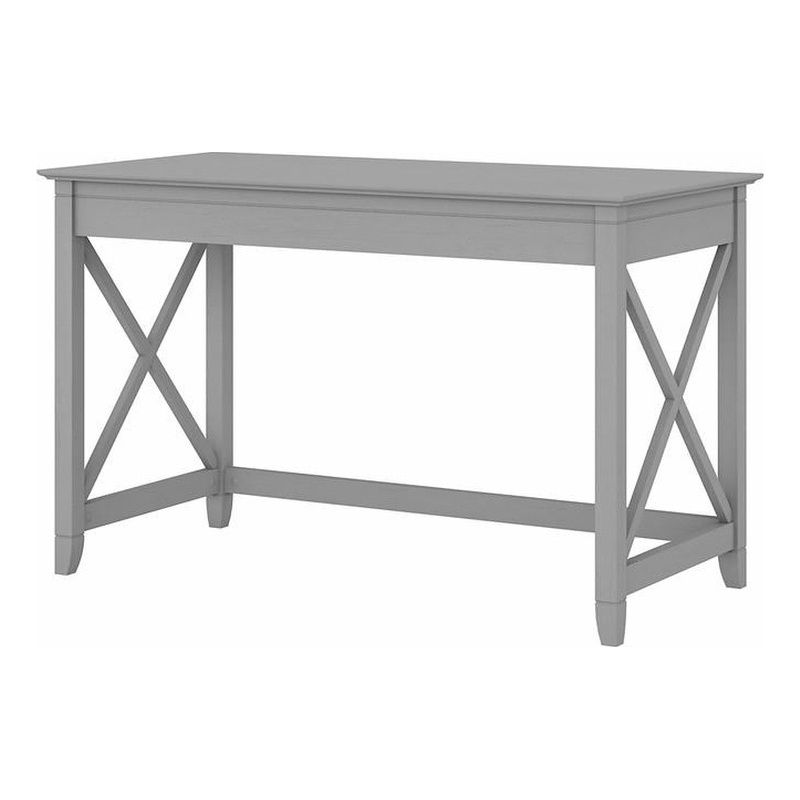 Pemberly Row Contemporary Engineered Wood Writing Desk in Cape Cod Gray
