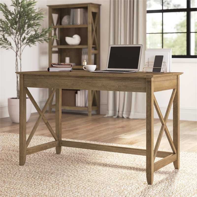 Pemberly Row Contemporary Engineered Wood Writing Desk in Reclaimed Pine