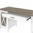 Pemberly Row Contemporary Wood Computer Desk with Storage in Gray
