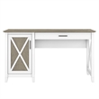 Pemberly Row Contemporary Wood Computer Desk with Storage in Gray