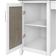 Pemberly Row Contemporary Wood Computer Desk with Storage in Gray
