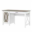 Pemberly Row Contemporary Wood Computer Desk with Storage in Gray